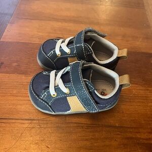 See Kai Run Navy and Tan Velcro Sneakers